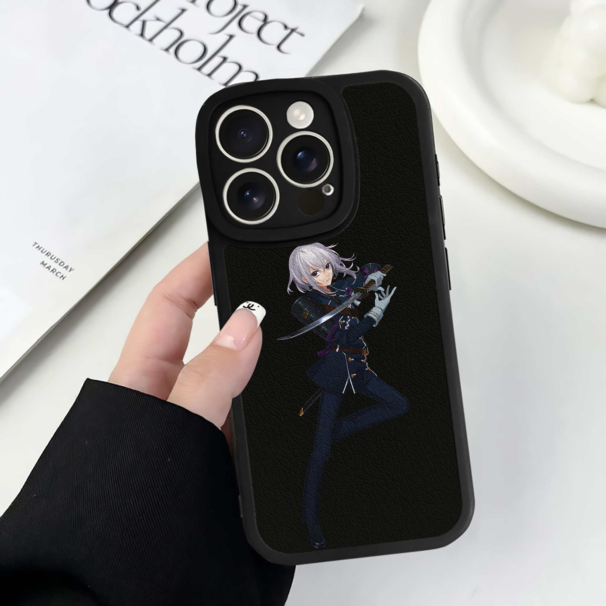 （画像用） 刀剣乱舞 Touken Ranbu 【iPhone 16シリーズ対応】シリコンスマホケース（レザー調） 材質：シリコン